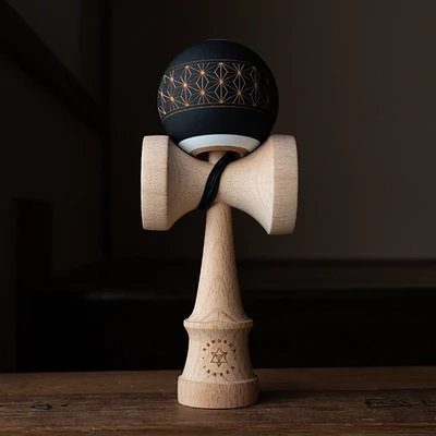 Kendama Originala Israel Asanoha - Anti Skid - Negru
